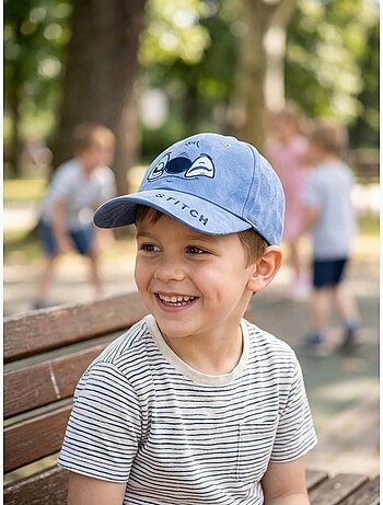 Cappellino bambino a pois visiera regolabile Stitch Disney