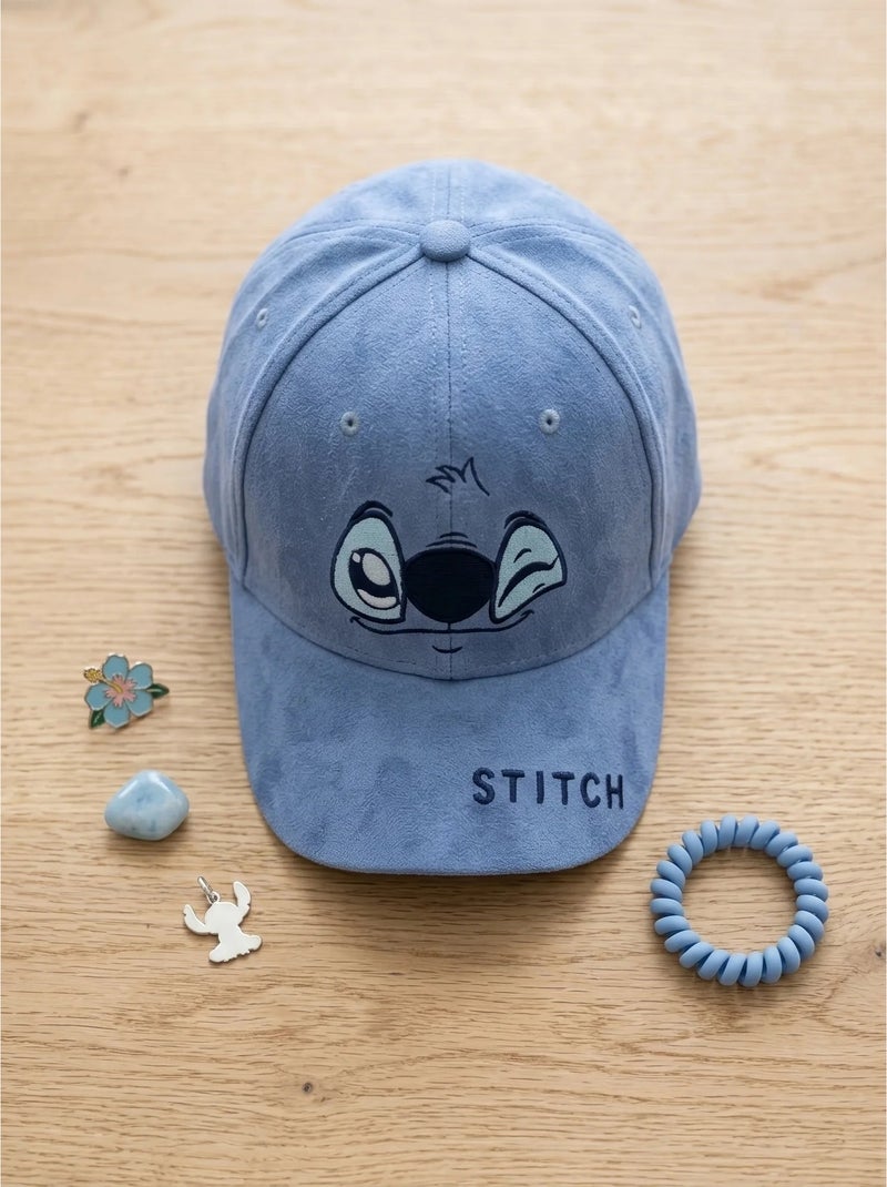 Cappellino bambino a pois visiera regolabile Stitch Disney Blu - Kiabi