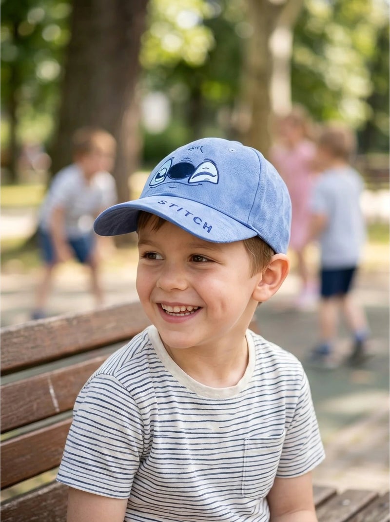 Cappellino bambino a pois visiera regolabile Stitch Disney Blu - Kiabi