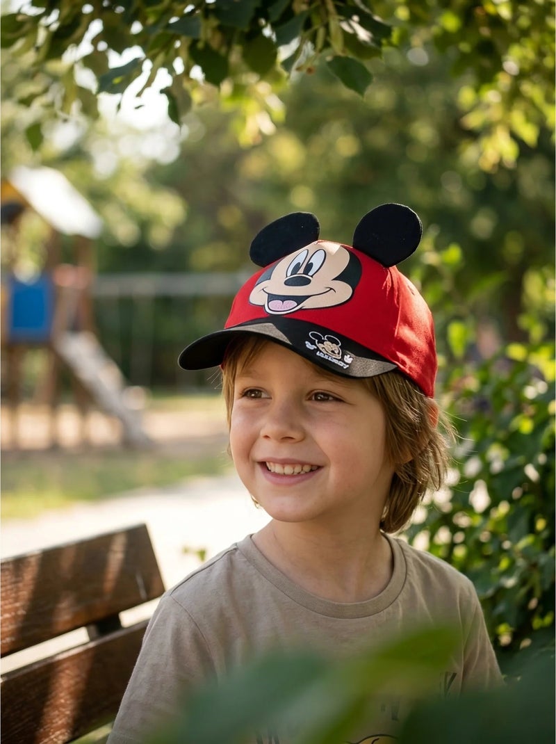 Cappellino bambino regolabile in cotone Mickey Disney Rosso - Kiabi