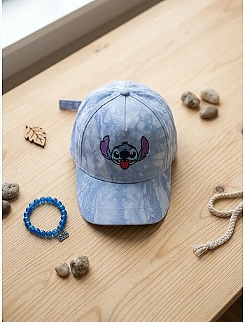 Cappellino bambino regolabile in cotone ricamato stitch disney