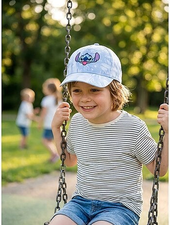 Cappellino bambino regolabile in cotone ricamato stitch disney