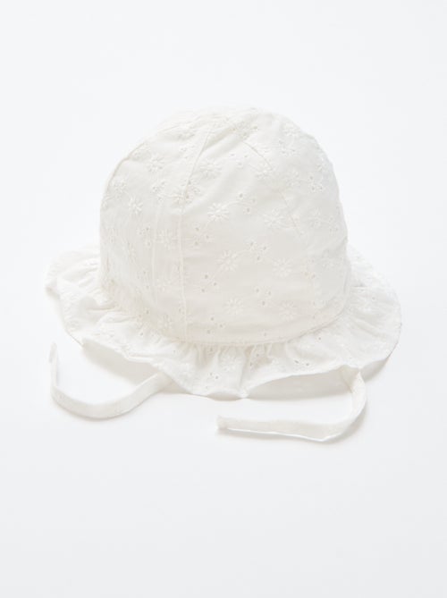 Cappellino bob con ricamo sangallo da annodare - Kiabi