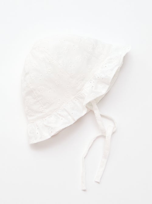 Cappellino bob con ricamo sangallo da annodare - Kiabi