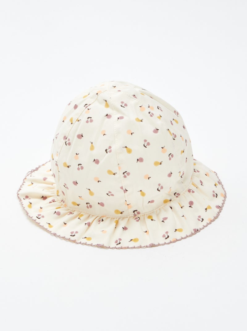 Cappellino bob con volant e stampa BEIGE - Kiabi
