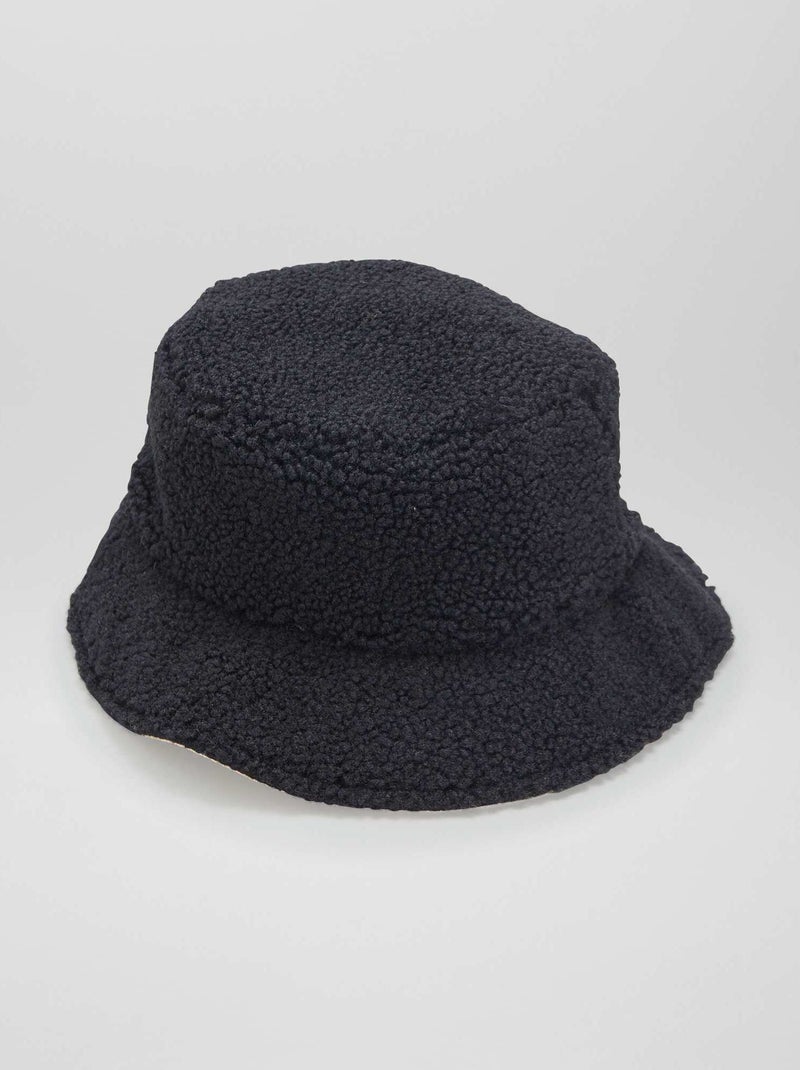 Cappellino bob effetto montone NERO - Kiabi