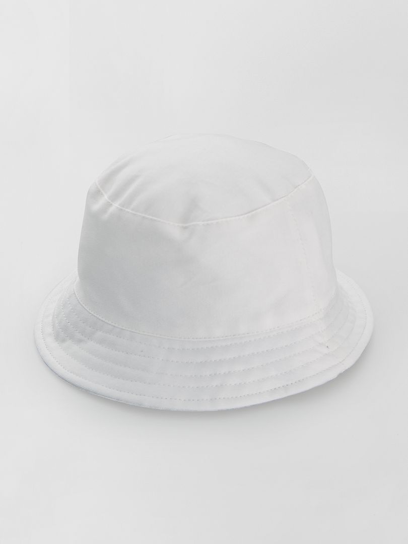 Cappellino bob in cotone tinta unita Bianco - Kiabi