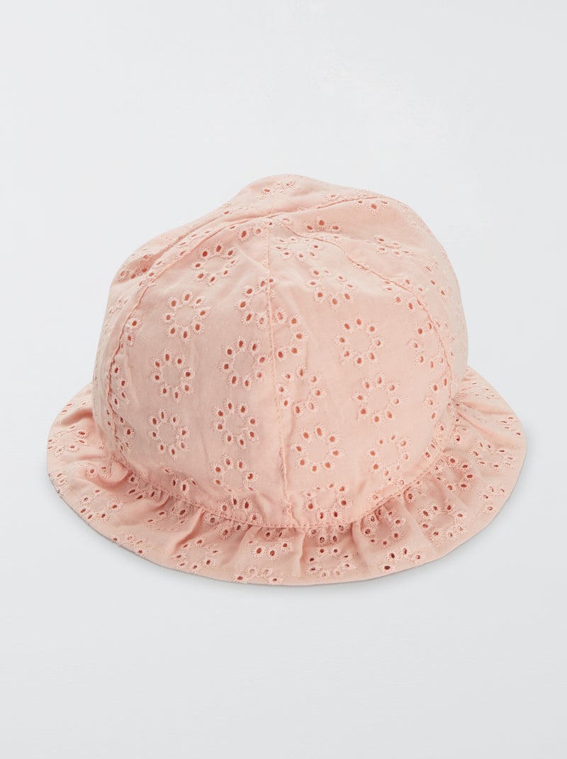 Cappellino bob in ricamo punto inglese ROSA - Kiabi