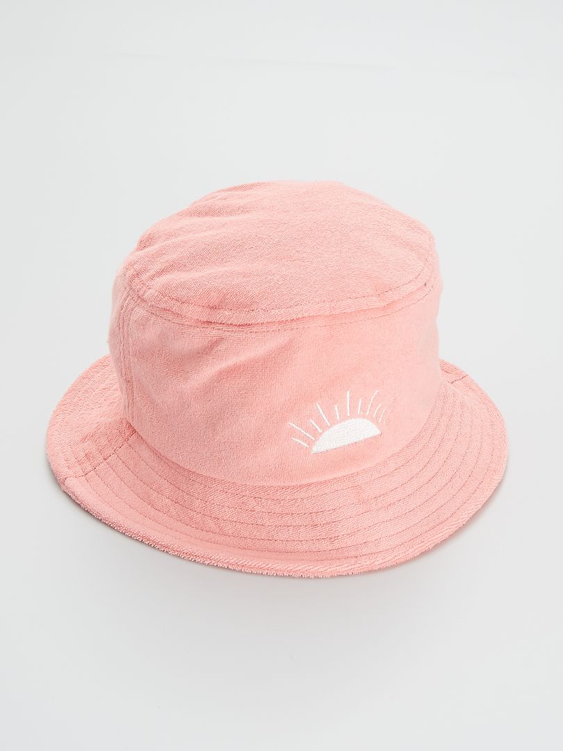 Cappellino bob in tessuto spugna con ricamo fantasia rosa - Kiabi