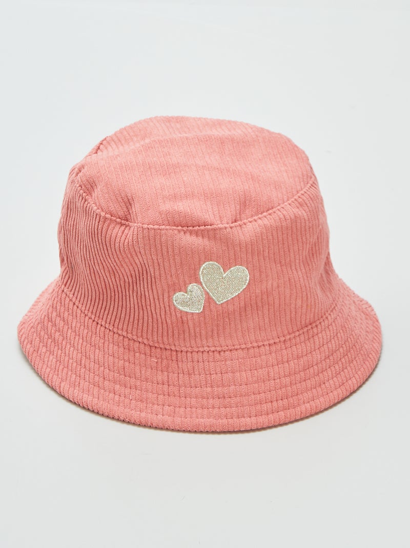 Cappellino bob in velluto a coste ROSA - Kiabi
