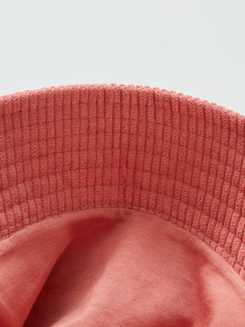 Cappellino bob in velluto a coste ROSA - Kiabi