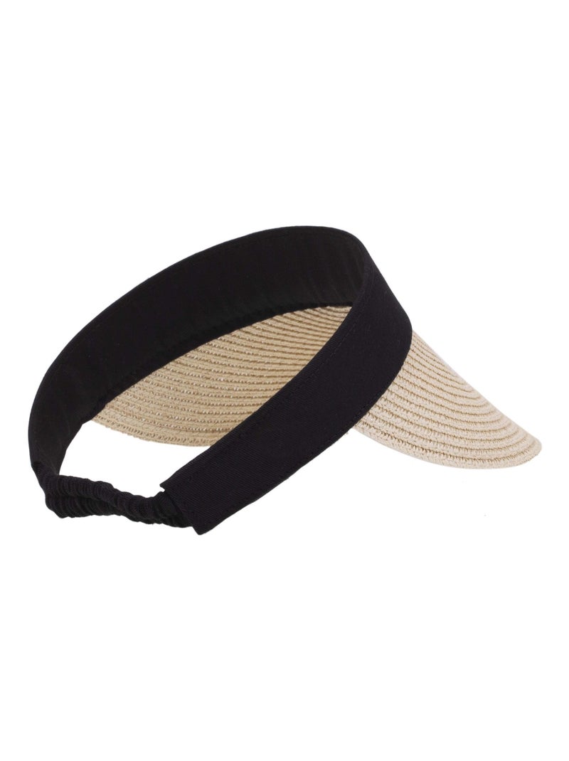Cappellino Carta paglia, banda elastica donna Isotoner Beige/Nero - Kiabi