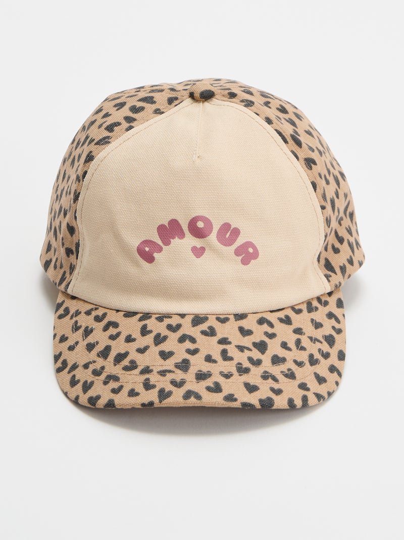 Cappellino con motivo stile baseball Beige - Kiabi