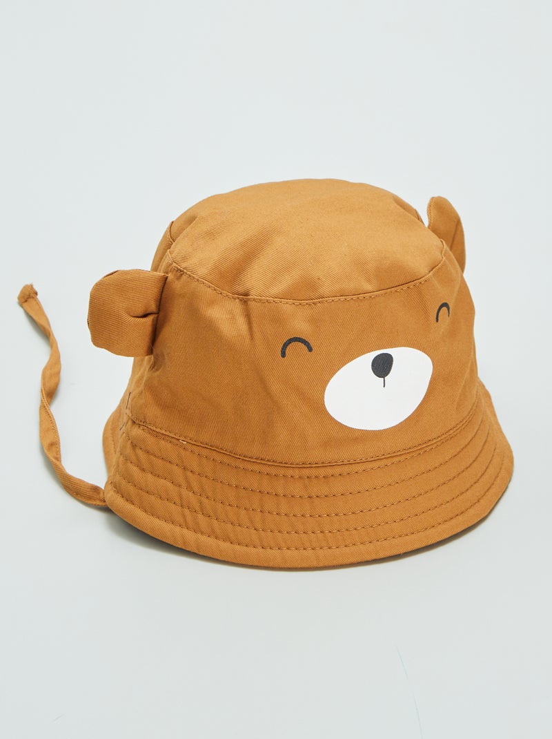 Cappellino da allacciare stampa orso MARRONE - Kiabi