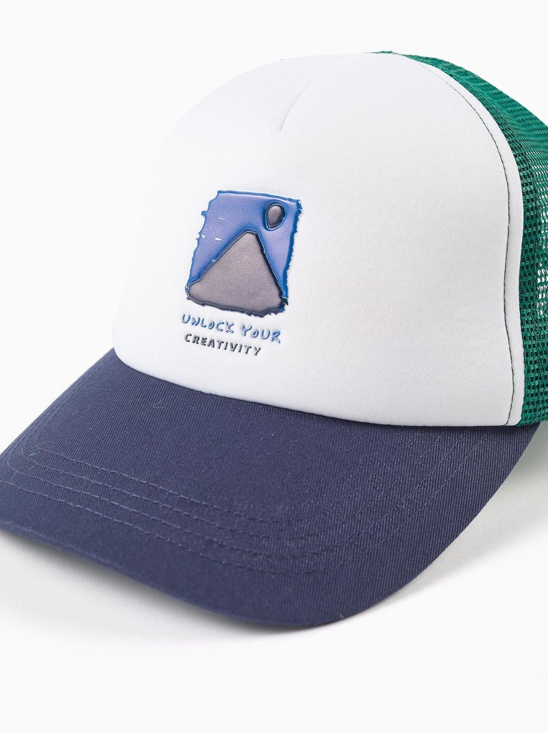 Cappellino in cotone con stampa creativity Blu Blu - Kiabi