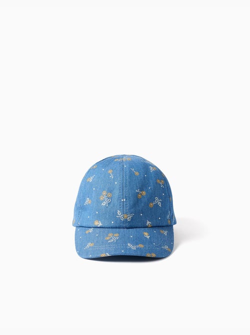 Cappellino in denim con motivo floreale - Kiabi