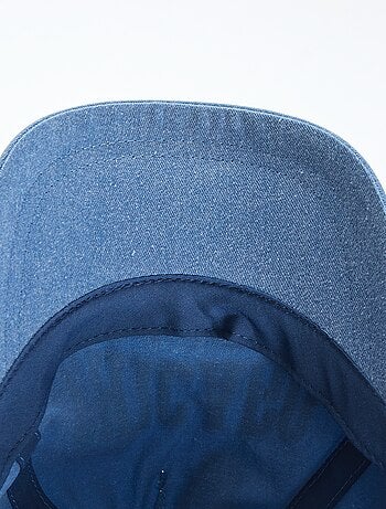 Cappellino in denim con scritta