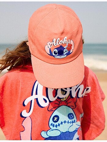Cappellino in saffiano con stampa Stitch