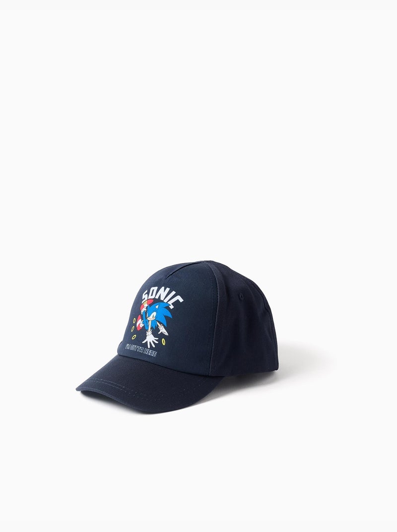 Cappellino in saffiano di cotone con stampa Sonic Blu chiaro - Kiabi