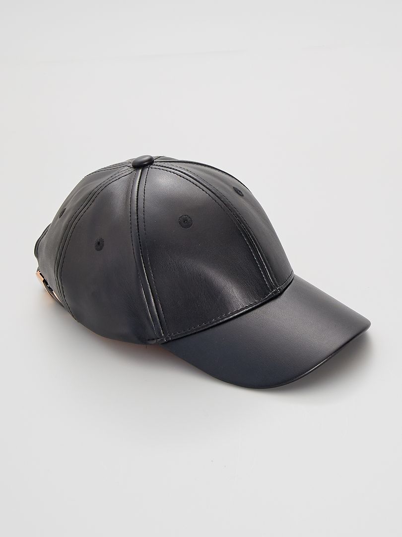 Cappellino in similpelle nero - Kiabi