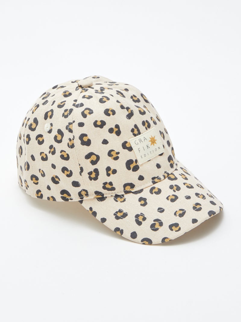 Cappellino in tela con motivo BEIGE - Kiabi
