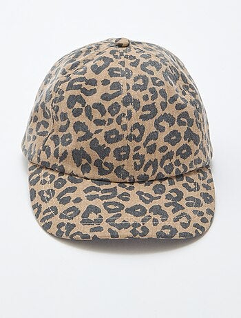 Cappellino leopardato in tessuto