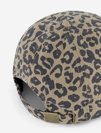Cappellino leopardato in tessuto