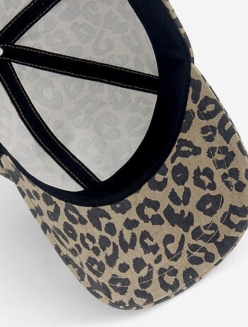 Cappellino leopardato in tessuto