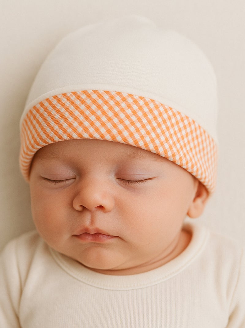 Cappellino nascita in cotone biologico Arancione - Kiabi