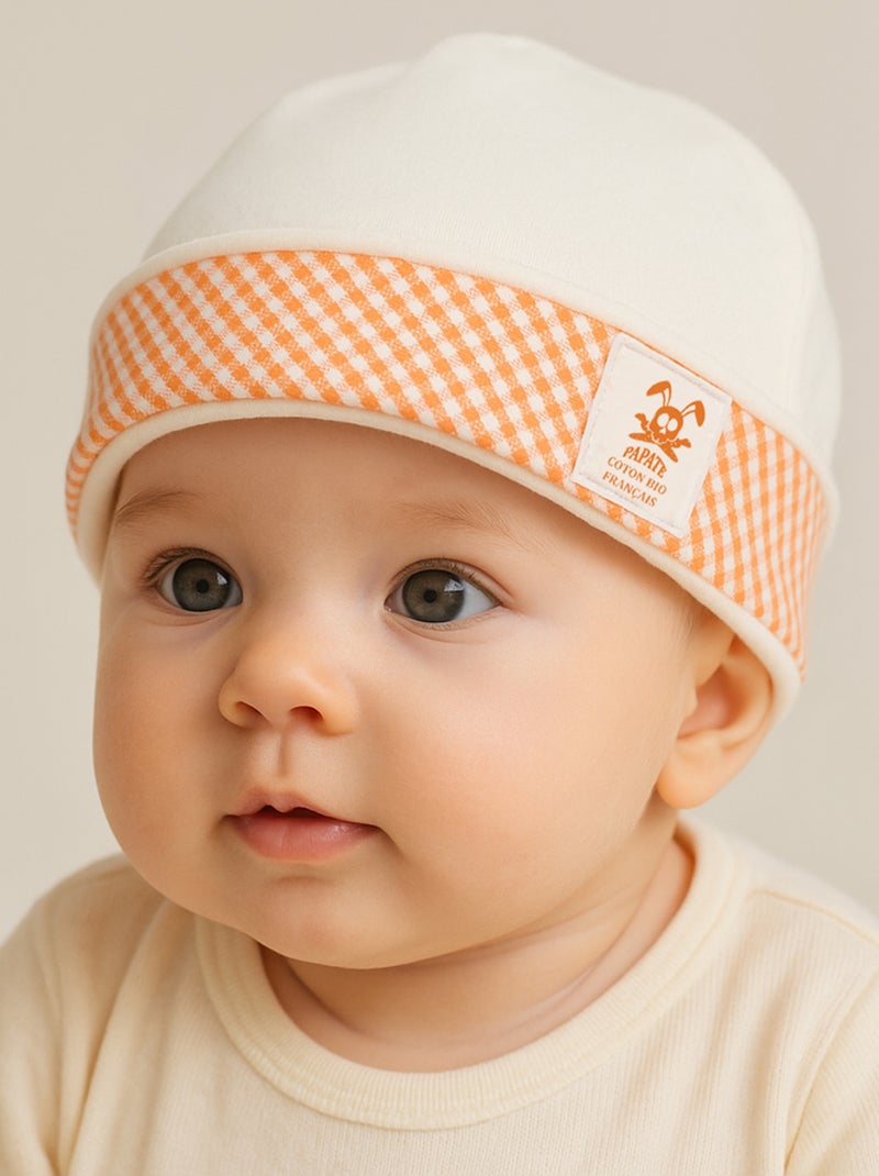 Cappellino nascita in cotone biologico Arancione - Kiabi