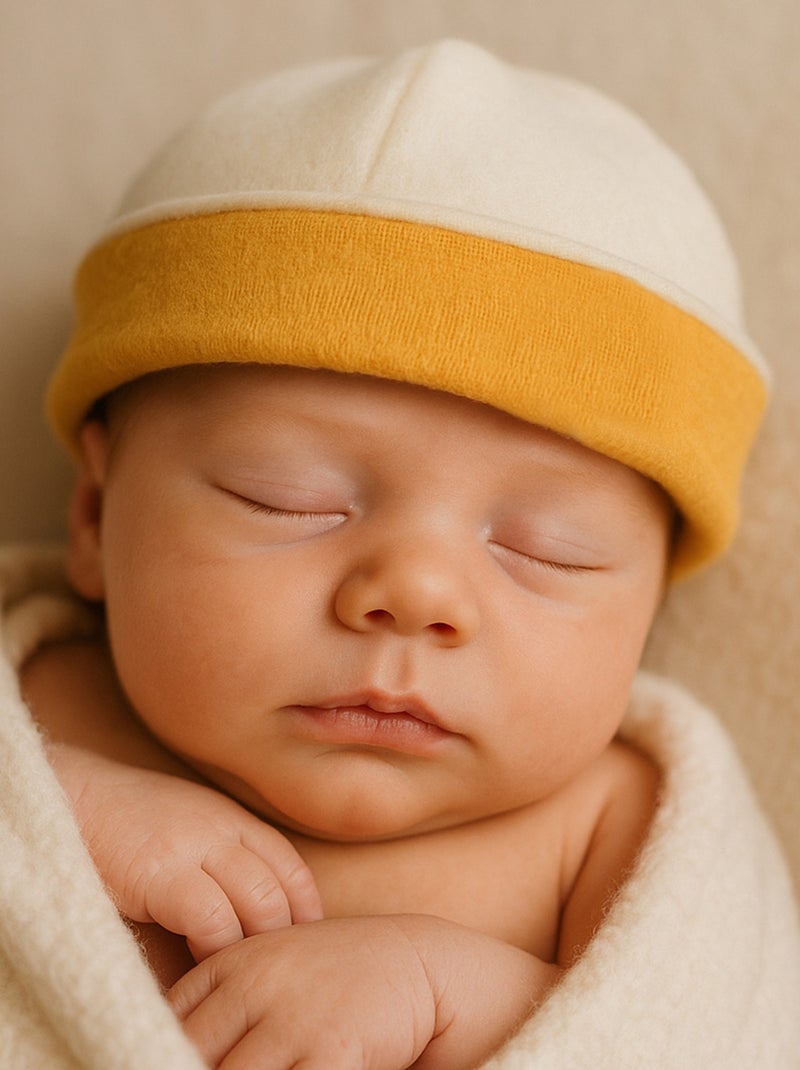 Cappellino nascita in cotone biologico Beige - Kiabi