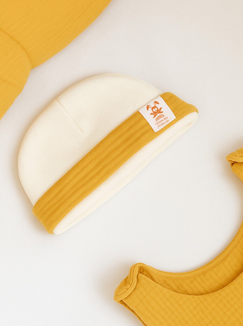 Cappellino nascita in cotone biologico Beige - Kiabi