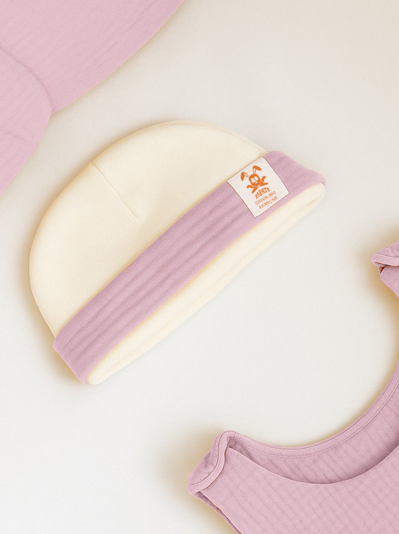 Cappellino nascita in cotone biologico Rosa - Kiabi