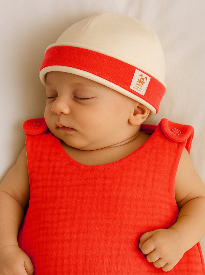 Cappellino nascita in cotone biologico Rosso - Kiabi