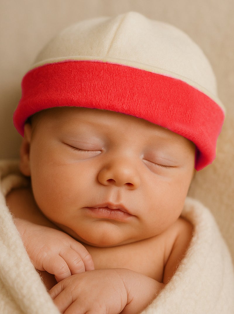 Cappellino nascita in cotone biologico Rosso - Kiabi