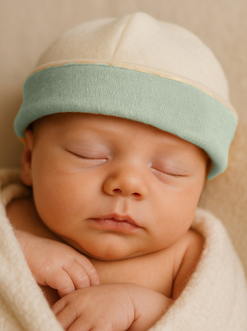 Cappellino nascita in cotone biologico Verde - Kiabi