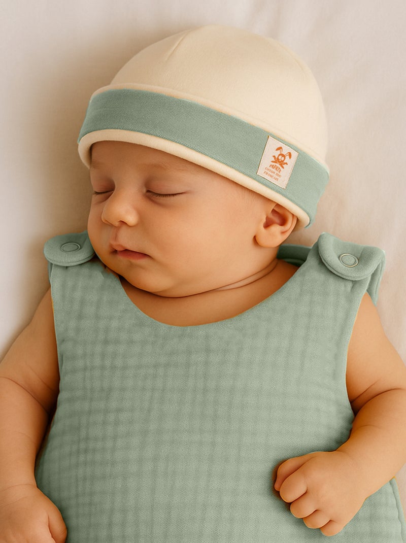 Cappellino nascita in cotone biologico Verde - Kiabi