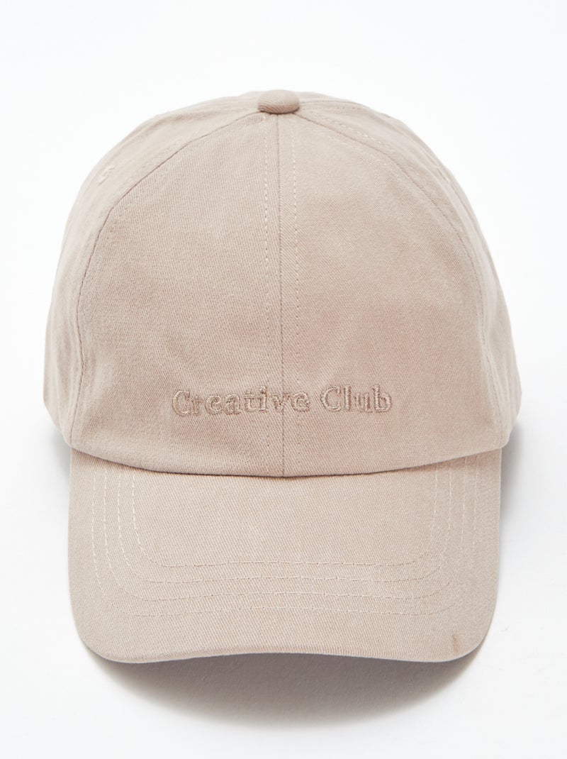 Cappellino ricamato 'Creative Club' Beige - Kiabi