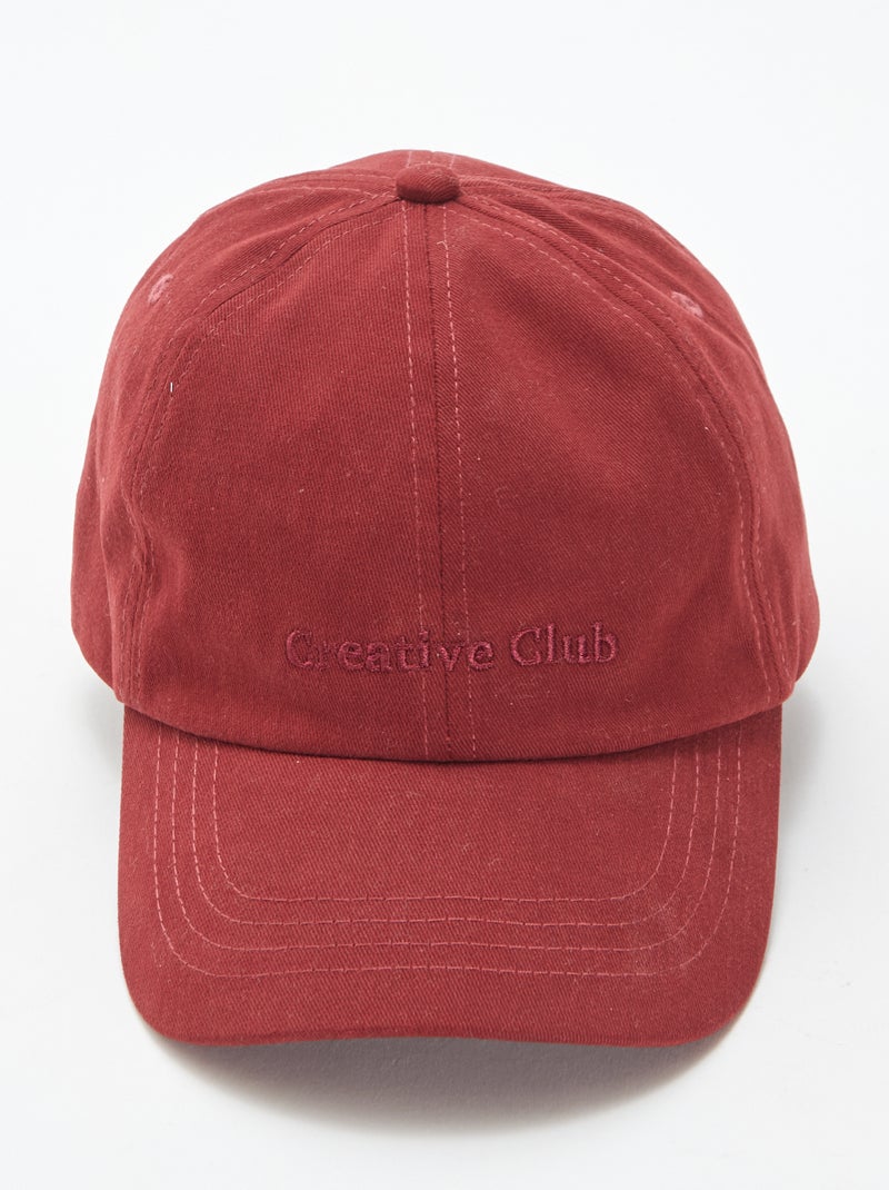 Cappellino ricamato 'Creative Club' Rosso - Kiabi