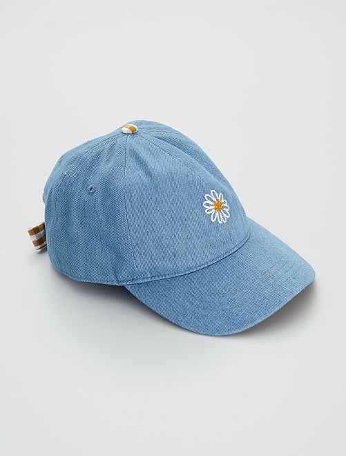 Cappellino ricamato in denim - BLU - Kiabi - 6.00€