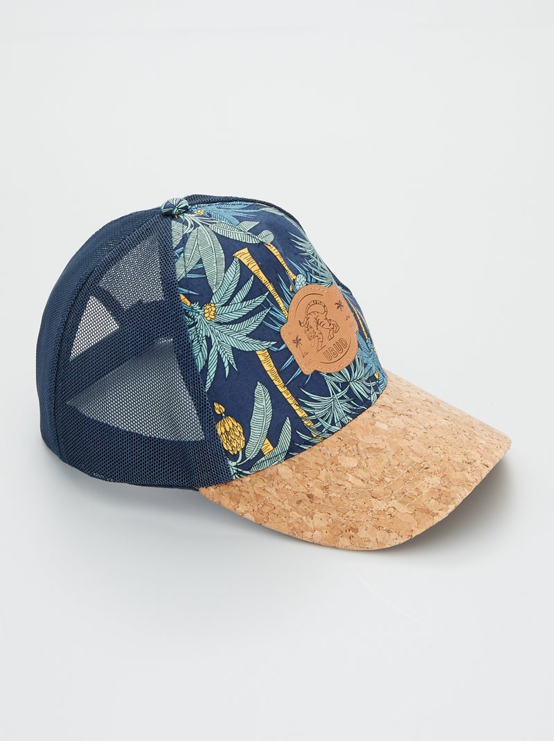 Cappellino stile tropicale con visiera in sughero BLU - Kiabi