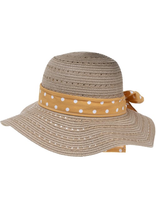 Cappello 100% carta paglia leggera, interno regolabile da 52 a 58 cm donna Isotoner - Kiabi