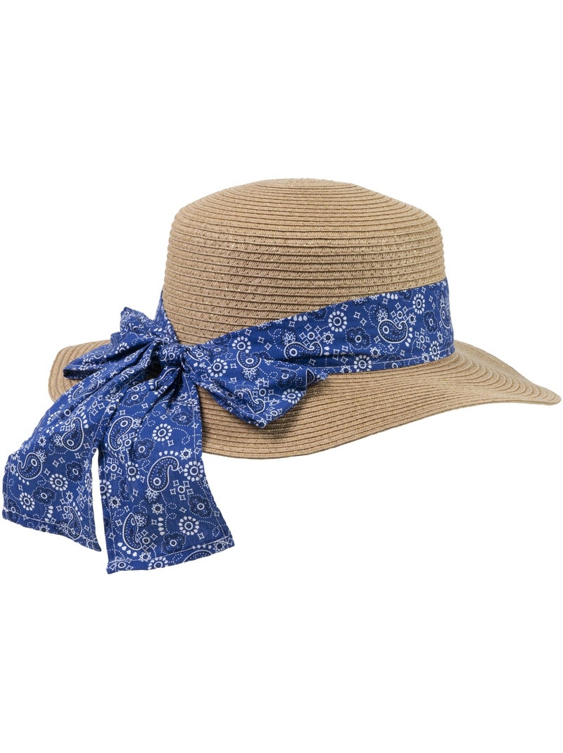 Cappello 100% carta paglia leggera, interno regolabile da 52 a 58 cm donna Isotoner Blu Blu - Kiabi
