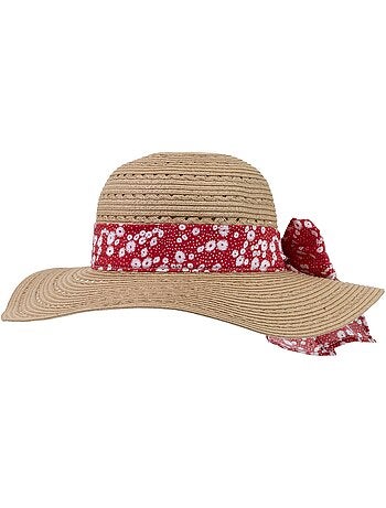 Cappello 100% carta paglia leggera, interno regolabile da 52 a 58 cm donna Isotoner