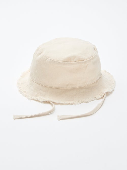 Cappello a secchiello a tinta unita con frange e laccetti in cotone - Kiabi