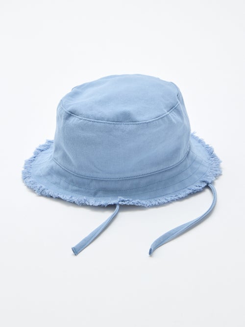 Cappello a secchiello a tinta unita con frange e laccetti in cotone - Kiabi