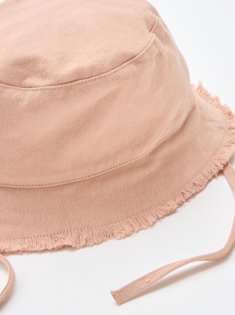 Cappello a secchiello a tinta unita con frange e laccetti in cotone Rosa - Kiabi