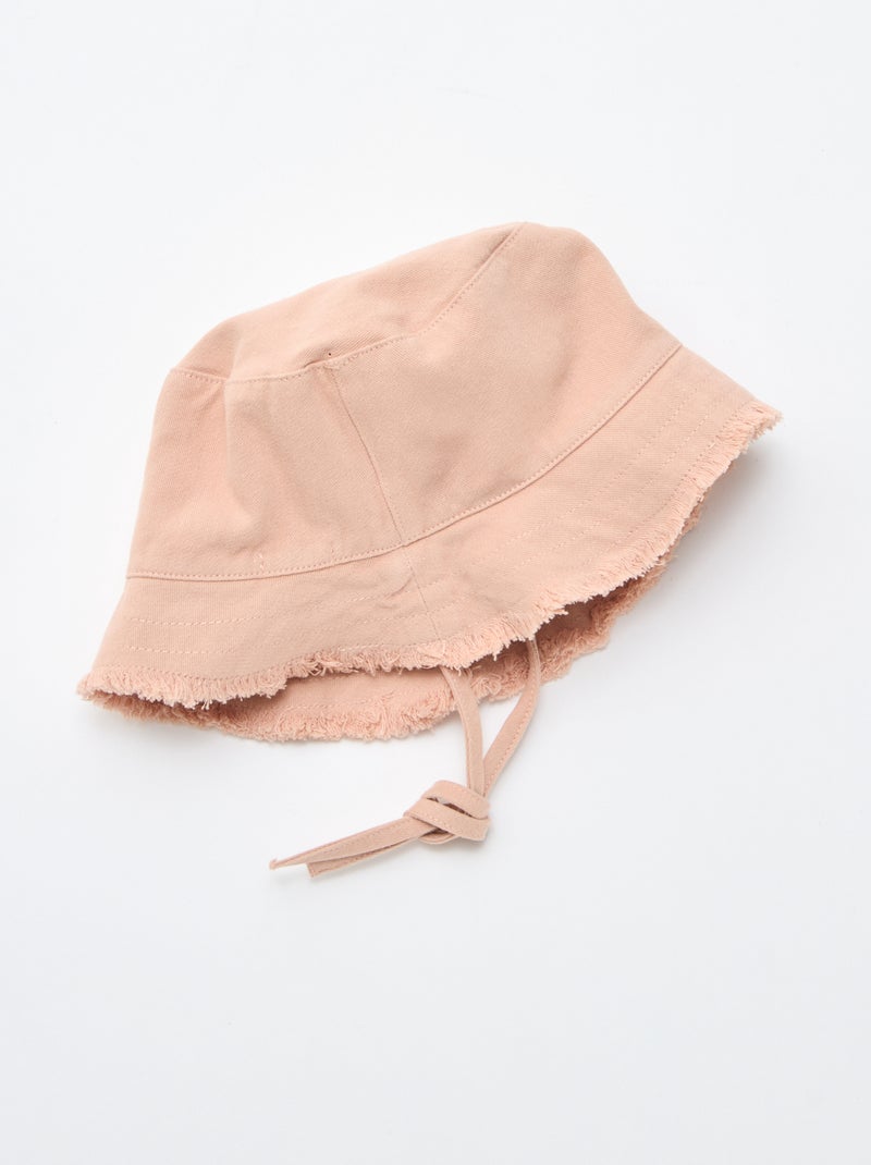 Cappello a secchiello a tinta unita con frange e laccetti in cotone Rosa - Kiabi