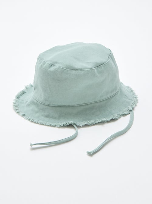 Cappello a secchiello a tinta unita con frange e laccetti in cotone - Kiabi