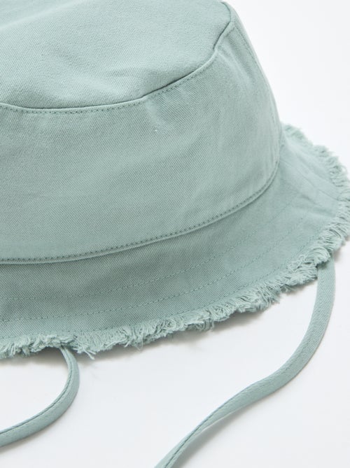 Cappello a secchiello a tinta unita con frange e laccetti in cotone - Kiabi